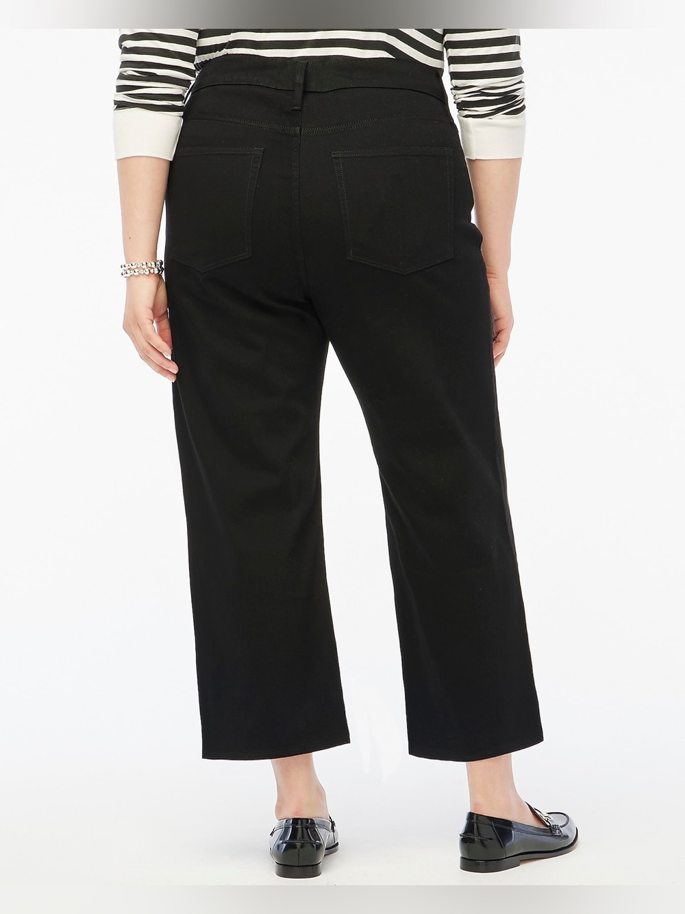 J.Crew Tall Black wide-leg cropped jean in all-day stretch - Picture 6 of 11